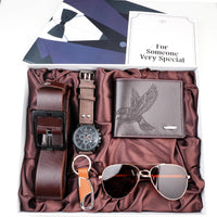 KatchOn, 5Pcs Fathers Day Gift for Dad - Sunglasses, Wallet, Watch, Belt and Key Ring Anniversary, Birthday Gifts for men, Him | Fathers Day Gift for Husband from Wife, Gift Sets for Men from Son