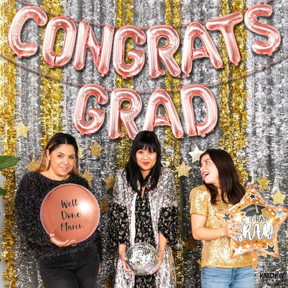Graduation Decorations 2026 | Rose Gold Congrats Grad Balloons - 16 Inch | Congrats Grad Banner | Graduation Balloon Banner For Congrats Grad Decorations, Congratulations Decorations, KatchOn
