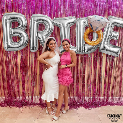 KatchOn, Giant Bride Balloons Silver - 40 Inch | Bachelorette Party Decorations | Silver Bride Balloons Bachelorette for Bridal Shower Decorations | Bridal Shower Balloon
