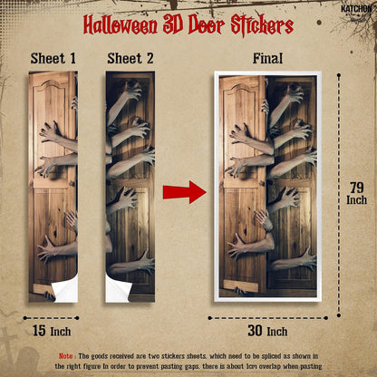 KatchOn Scary Hands 3D Halloween Door Stickers 79x30 Inch
