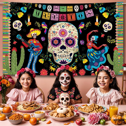 KatchOn Day of the Dead Backdrop 72x44 Inch