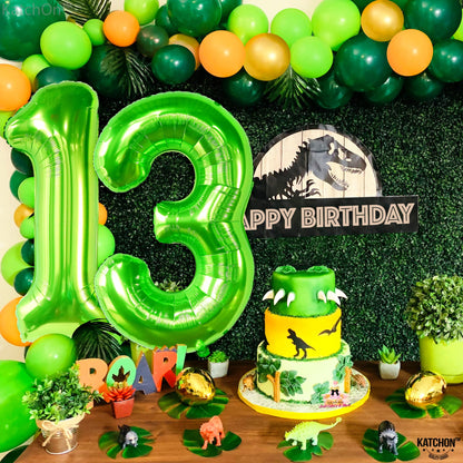 KatchOn, Light Green 13 Balloon Numbers - Big 40 Inch | Lime Green 13 Balloon Number | 13th Birthday Decorations for Boys | 13 Big Balloon, Happy 13th Birthday Balloons Green | Green Party Decorations