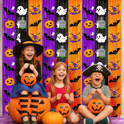 KatchOn Orange Fringe Backdrop, Pack of 3