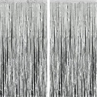 KatchOn, XtraLarge Silver Foil Fringe Curtain - 3.2x8 ft Pack of 2, Streamers Backdrop for Graduation Decorations 2026, Silver Fringe Backdrop for Birthday Decor, Bachelorette party decorations