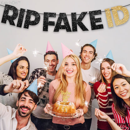 RIP Fake ID Glitter Banner