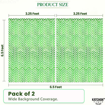 KatchOn, Green & White Foil Fringe Curtains - 3.2x6.5 Feet, Pack of 2 - St Patricks Day, Graduation