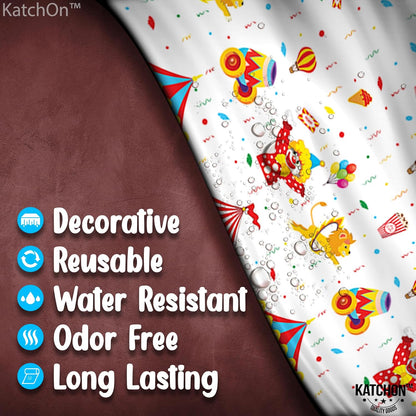KatchOn, Large Circus Tablecloth - Pack of 2, 108x54 Inch | Carnival Table Cloths, Circus Theme Party Decorations | Table Cover for Baby Shower, Birthday, Gender Reveal, Carnival Theme Decorations
