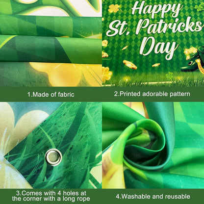 KatchOn, XtraLarge Happy St Patricks Day Banner - 72x44 Inch | St Patricks Day Backdrop for St Patricks Day Decorations | St Patricks Day Photo Backdrop | St Patricks Backdrop, St Patricks Day Décor