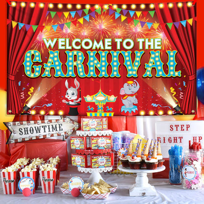 KatchOn, Welcome to the Carnival Banner - XtraLarge 72x44 Inch | Carnival Decorations, Circus Backdrop Banner | Circus Theme Party Decorations, Outdoor Events, Party Games, Photo Props Decor