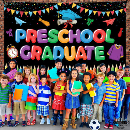 KatchOn, Preschool Graduation Banner - 72x44 Inch | Preschool Graduation Decorations 2026 | Kindergarten Grad Decoration | Congratulations Banner | Congrats Grad Party Decorations