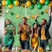 KatchOn, Green & White Foil Fringe Curtains - 3.2x6.5 Feet, Pack of 2 - St Patricks Day, Graduation