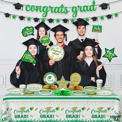 Graduation Decorations 2026, Graduation Decorations Class of 2026 - Pack of 168, Serve 25 | Glitter Congrats Grad Banner, 2026 Graduations Party Decorations | Grad Photo Props, KatchOn