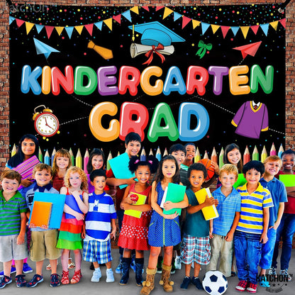 KatchOn, Kindergarten Graduation Backdrop - Large 72x44 Inch | Kindergarten Grad Banner | Kinder Grad Backdrop | Graduation decorations 2026