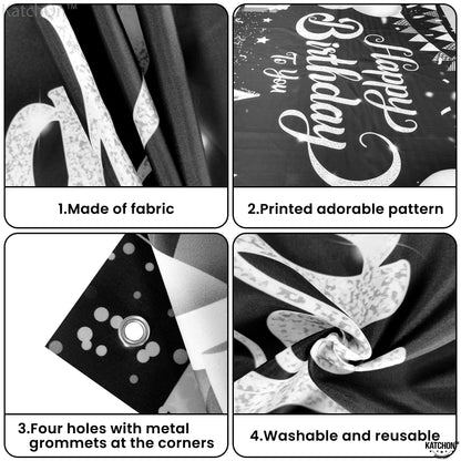 Happy Birthday to you Silver Glitter Wall Banner