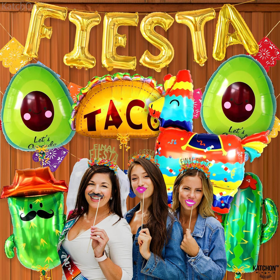 KatchOn, Fiesta Party Decorations - Pack of 14 | Taco Balloons, Fiesta Balloons for Taco Party Decorations | Cactus Balloons, Cinco de Mayo Balloons | Mexican Party Decorations, Fiesta Decorations