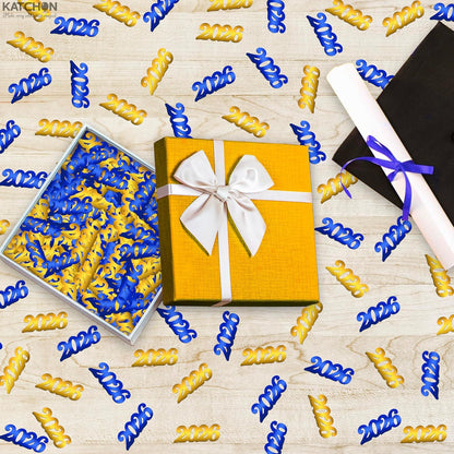 Graduation Confetti 2026 | Blue and Gold Confetti - Pack of 500 | Graduation Confetti for Table, 2026 Graduation Table Decorations, Graduation Table Decorations, KatchOn