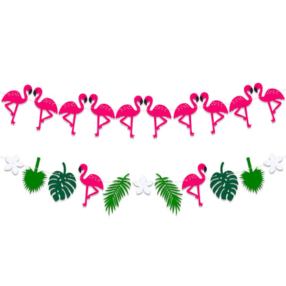 KatchOn, Felt Flamingo Garland for Flamingo Decorations - Large 10 Feet, 2 String, No DIY | Flamingo Banner for Flamingo Party Decorations | Flamingo Birthday Decorations, Tropical Party Decorations