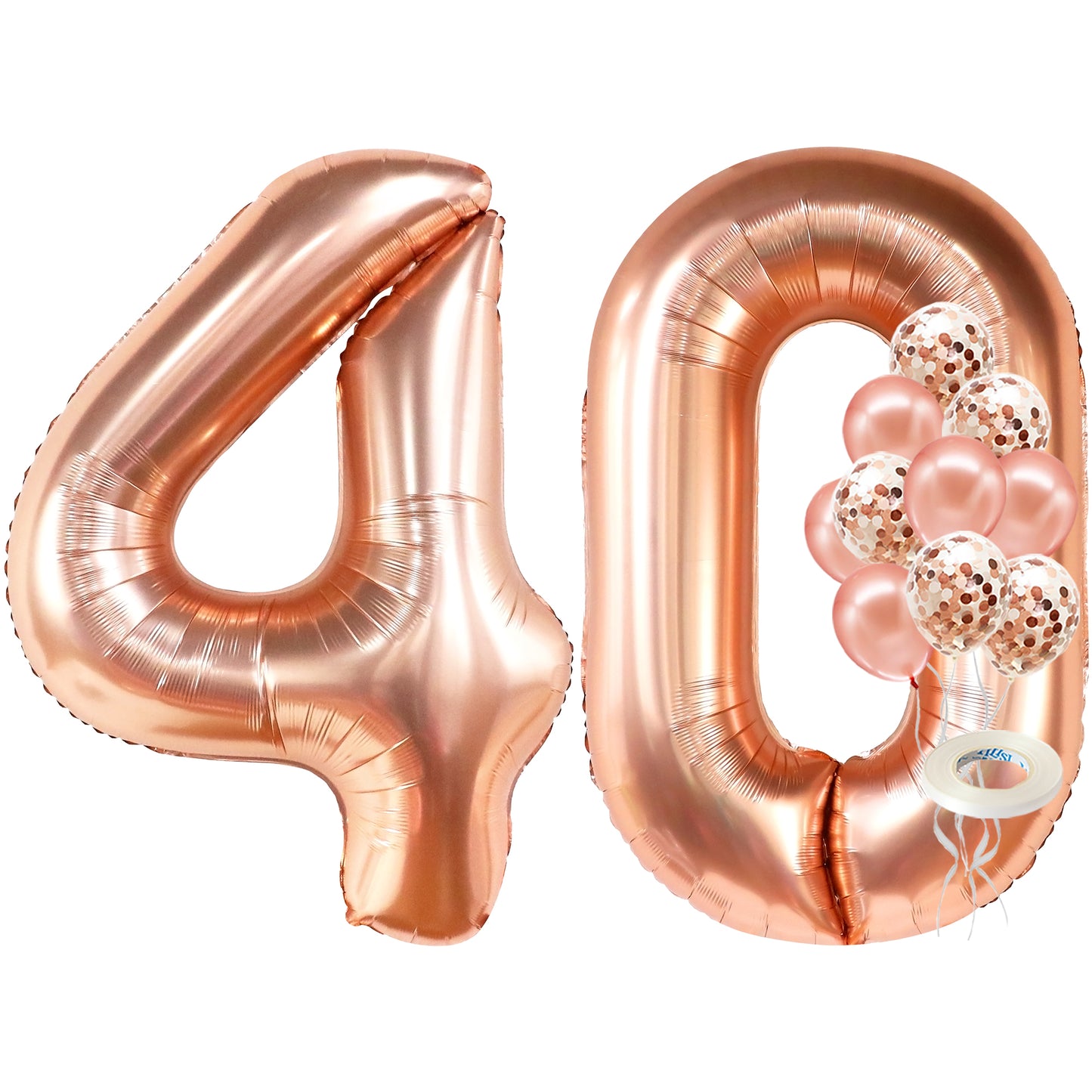 KatchOn, Giant Rose Gold 40 Balloon Numbers - 40 Inch | Rose Gold 40th Birthday Balloons for Women | 40th Birthday Decorations Women | 40 Birthday Balloons for Women | 40 and Fabulous Decorations