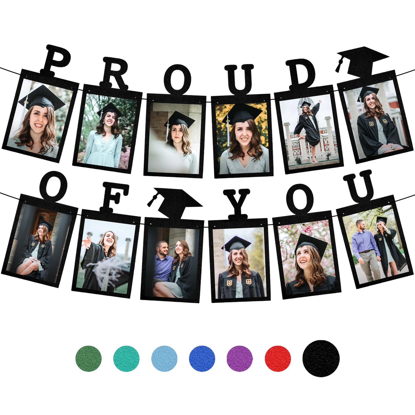 KatchOn, Felt Graduation Photo Banner - No DIY, Graduation Picture Banner | Personalized Graduation Banner 2024 | Proud of You Banner, Graduation Banner Garland | Graduation Decorations Class of 2024