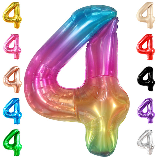 KatchOn, Giant Rainbow 4 Balloon Number - 40 Inch, Four Balloon | Number 4 Balloons for Birthdays | 4 Year Old Balloon for 4th Birthday Decorations Girl | 4th Birthday Balloons, 4 Year Old Birthdays