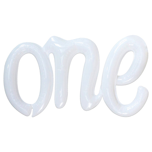 KatchOn, Big White One Letters Balloon - 20 Inch | White One Balloon for First Birthday | White Word One Balloon | Number One Balloon White for One Birthday Decorations | White Script One Balloon