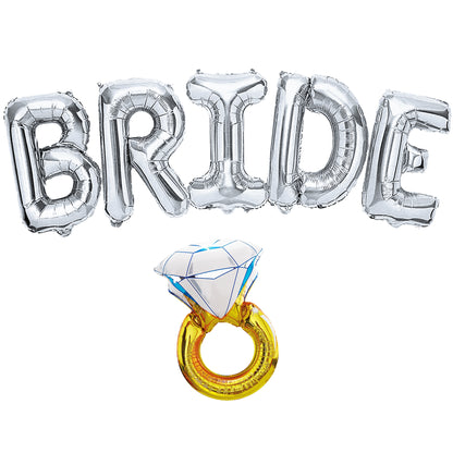 KatchOn, Giant Silver Bride Balloons - 40 Inch | Bachelorette Balloons for Bachelorette Party Decorations | Bride Balloons Bachelorette for Silver Bridal Shower Decorations | Bachelorette Party Favors