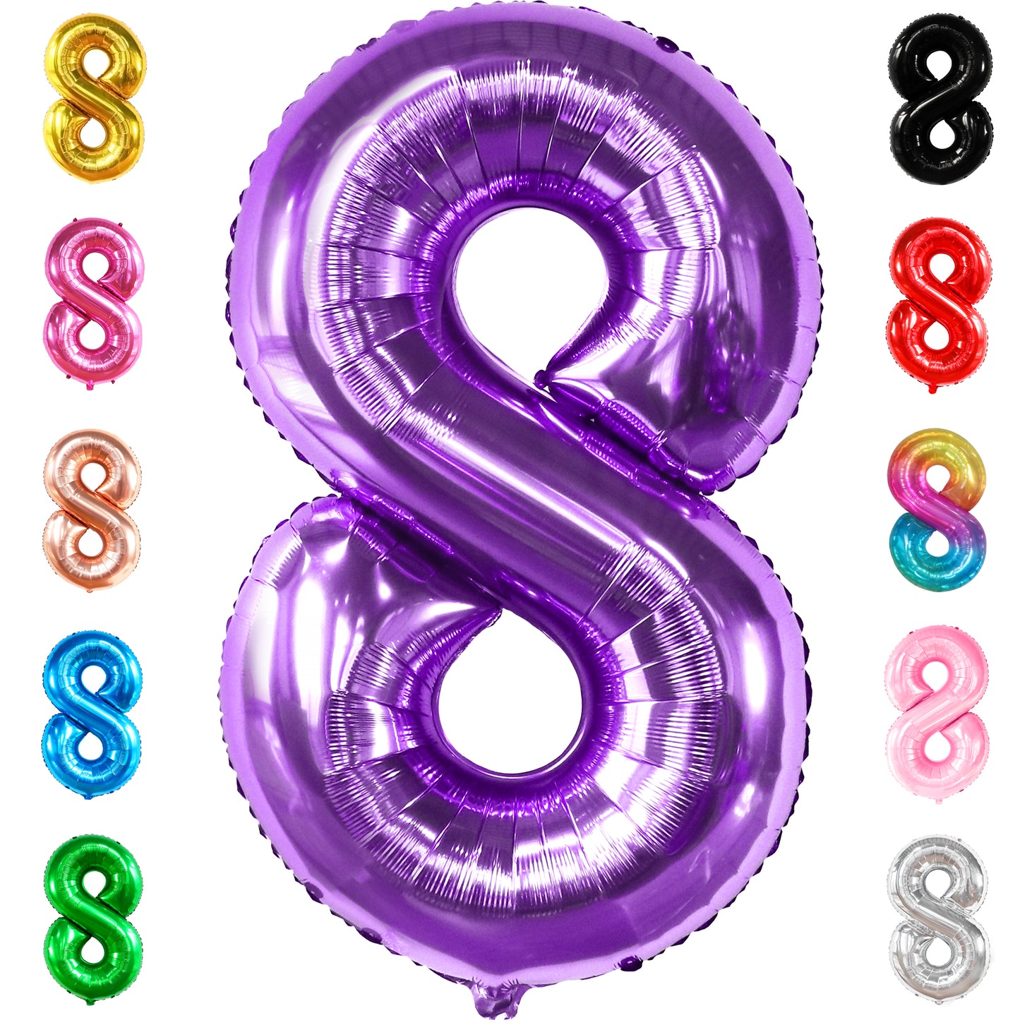 KatchOn, Giant Purple 8 Balloon Number - 40 Inch | Purple 8 Balloons for Birthday Girl | Purple Number 8 Balloon, Mermaid Party Decorations | 8th birthday balloons, 8th Birthday Decorations for Girls