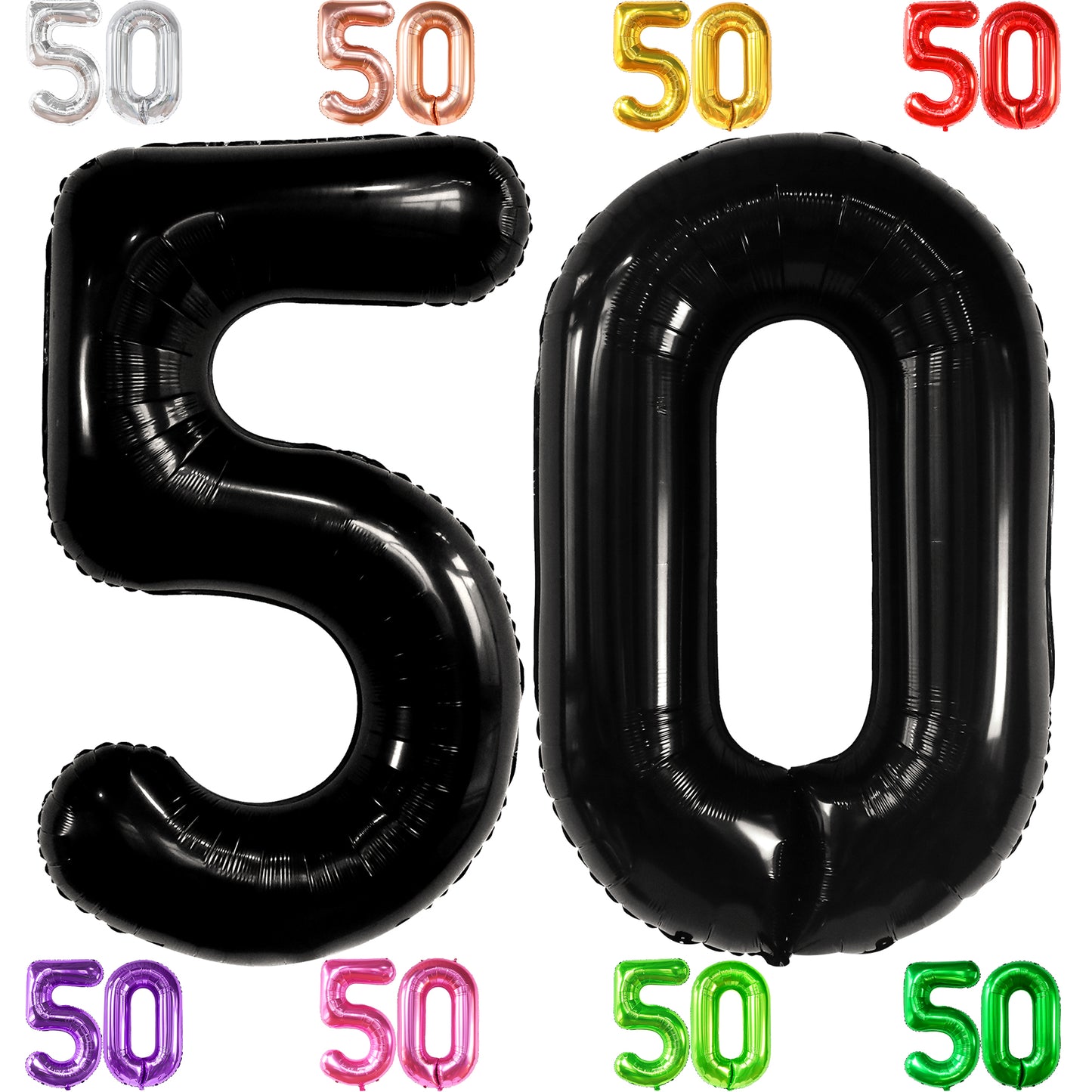 KatchOn, Big Black 50 Balloon Number - 40 Inch | 50th Birthday Decorations Men | Black 50th Birthday Balloons, 50 Birthday Decorations for Men | 50 Birthday Balloons for 50th Anniversary Decorations