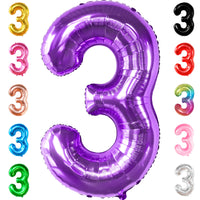 KatchOn, Giant Purple Number 3 Balloon - 40 Inch | Purple 3 Balloon Number, Purple Unicorn Birthday Decorations | 3 Purple Balloon | Number 3 Balloon Purple, Mermaid 3rd Birthday Decorations for Girls
