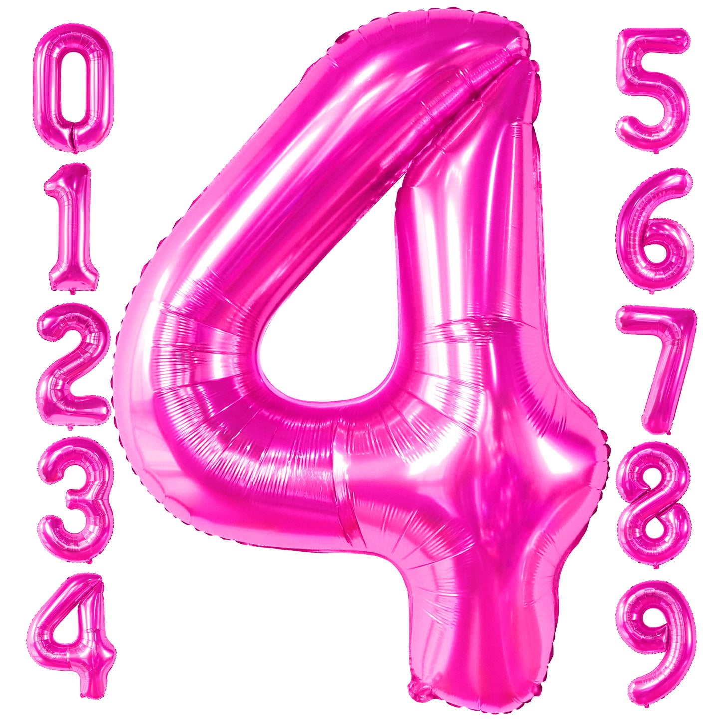 KatchOn, Hot Pink Number 4 Balloon - 40 Inch | Hot Pink 4 Birthday Balloon, 4 Year Old Birthday Decorations | 4 Balloon Number for Birthday | Four Balloon for 4th Birthday Party Decorations for Girls