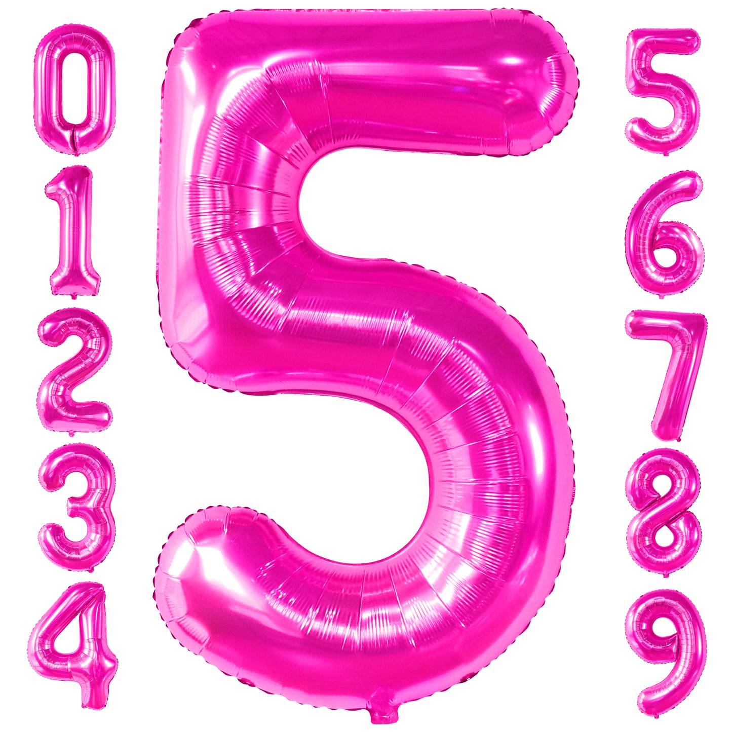 KatchOn, Hot Pink 5 Balloon Number - 40 Inch | Pink Number 5 Balloon for 5 Year Old Birthday Decorations | 5 Year Old Balloon, 5th Birthday Decorations Girl | Pink Balloon for 5th Birthday Decorations