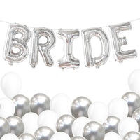 KatchOn, Silver Bride Balloons Set - 16 Inch, Pack of 23 | Bride Decorations | Bride Balloons Silver for Silver Bachelorette Party Decorations | Bachelorette Balloons for Bridal Shower Decorations