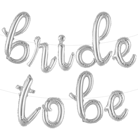 KatchOn, Silver Bride To Be Balloons Script - 16 Inch | Bride To Be Balloon for Bridal Shower Decorations | Cursive Bride To Be Foil balloons | Silver Bride Balloons Bachelorette Party Decorations