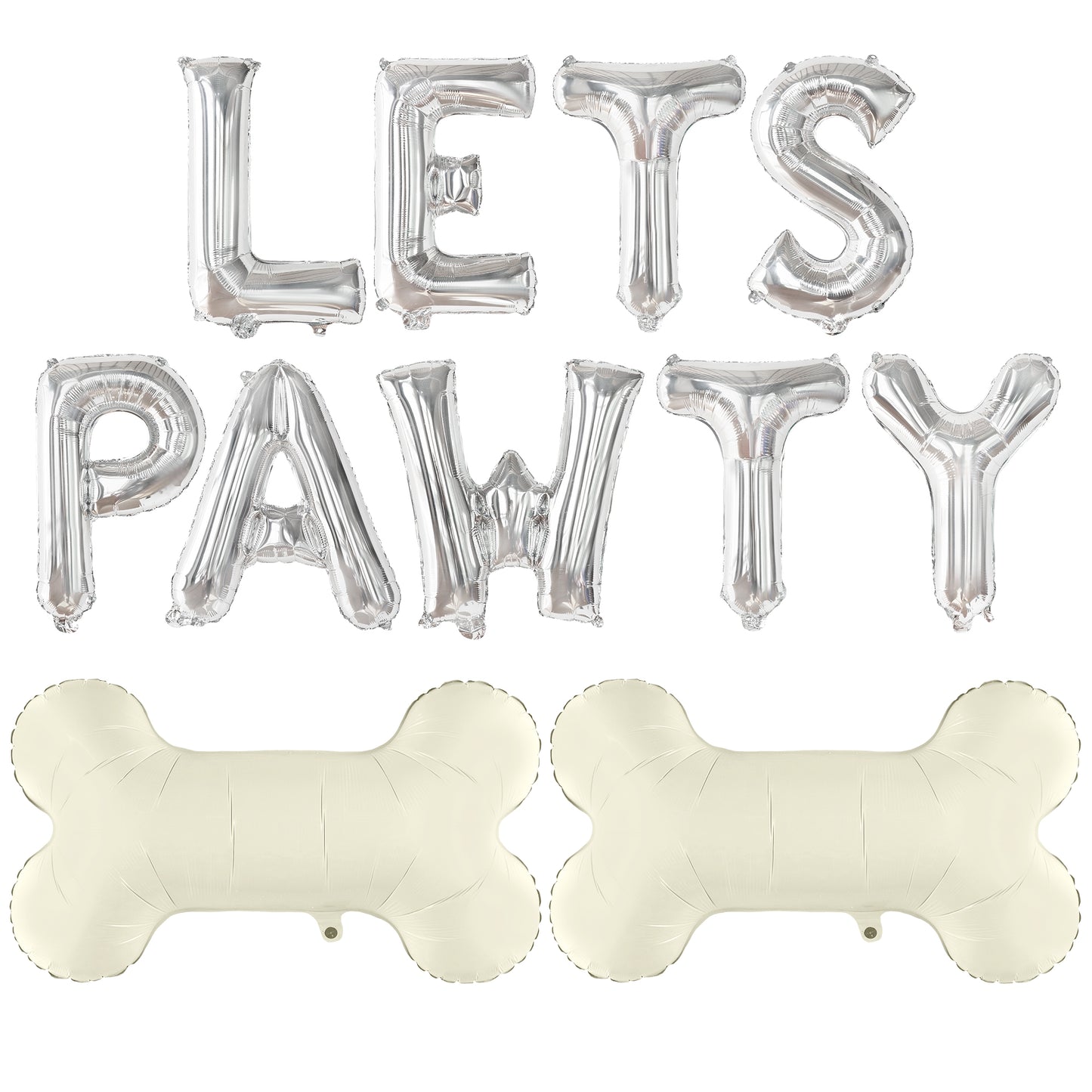 KatchOn, Silver Lets Pawty Balloons - 29 Inch, 11 Pieces | Dog Birthday Party Supplies | Lets Pawty Banner for Dog Party Decorations | Dog Balloons for Birthday Party | Lets Pawty Birthday Decorations