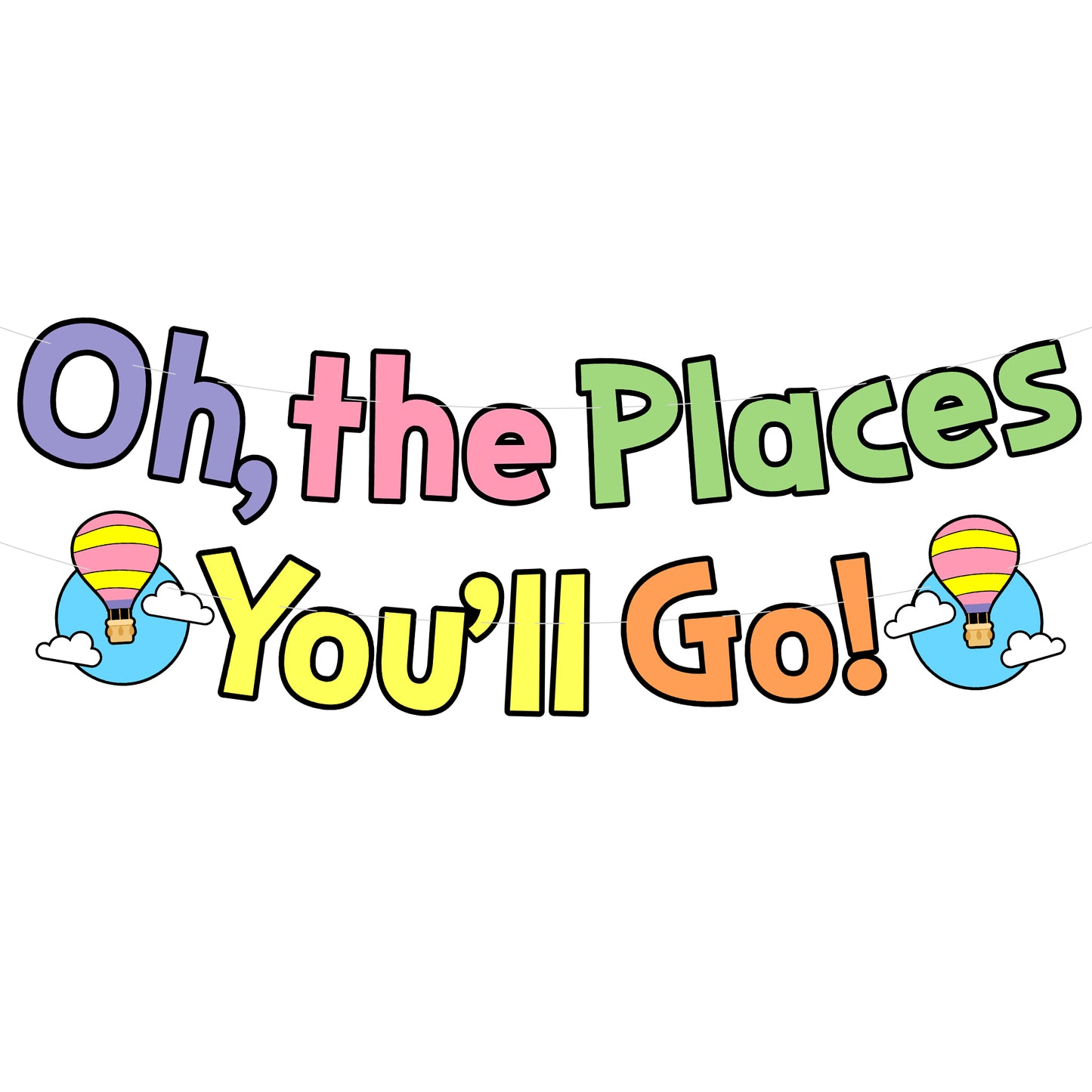 KatchOn, Oh The Places You'll Go Banner - 10 Feet, No DIY | School Kindergarten Graduation Decorations, Oh The Places You'll Go Decorations | Graduation Banner, Graduation Decorations Class Of 2024