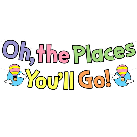 KatchOn, Oh The Places You'll Go Banner - 10 Feet, No DIY | School Kindergarten Graduation Decorations, Oh The Places You'll Go Decorations | Graduation Banner, Graduation Decorations Class Of 2024