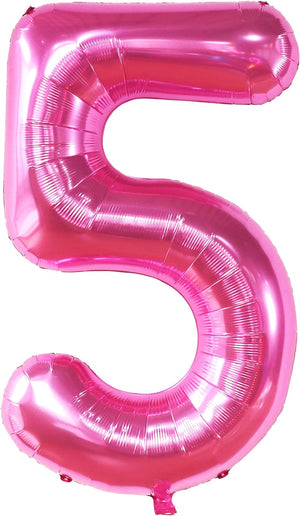 KatchOn, Hot Pink 5 Balloon Number - 40 Inch