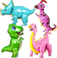 KatchOn, Large Pink Dinosaur Balloons for Birthday Party - Pack of 4 | Pink Dino Balloons for Dinosaur Party Decorations | Dinosaur Birthday Party Supplies for Three Rex Birthday Decorations Girl