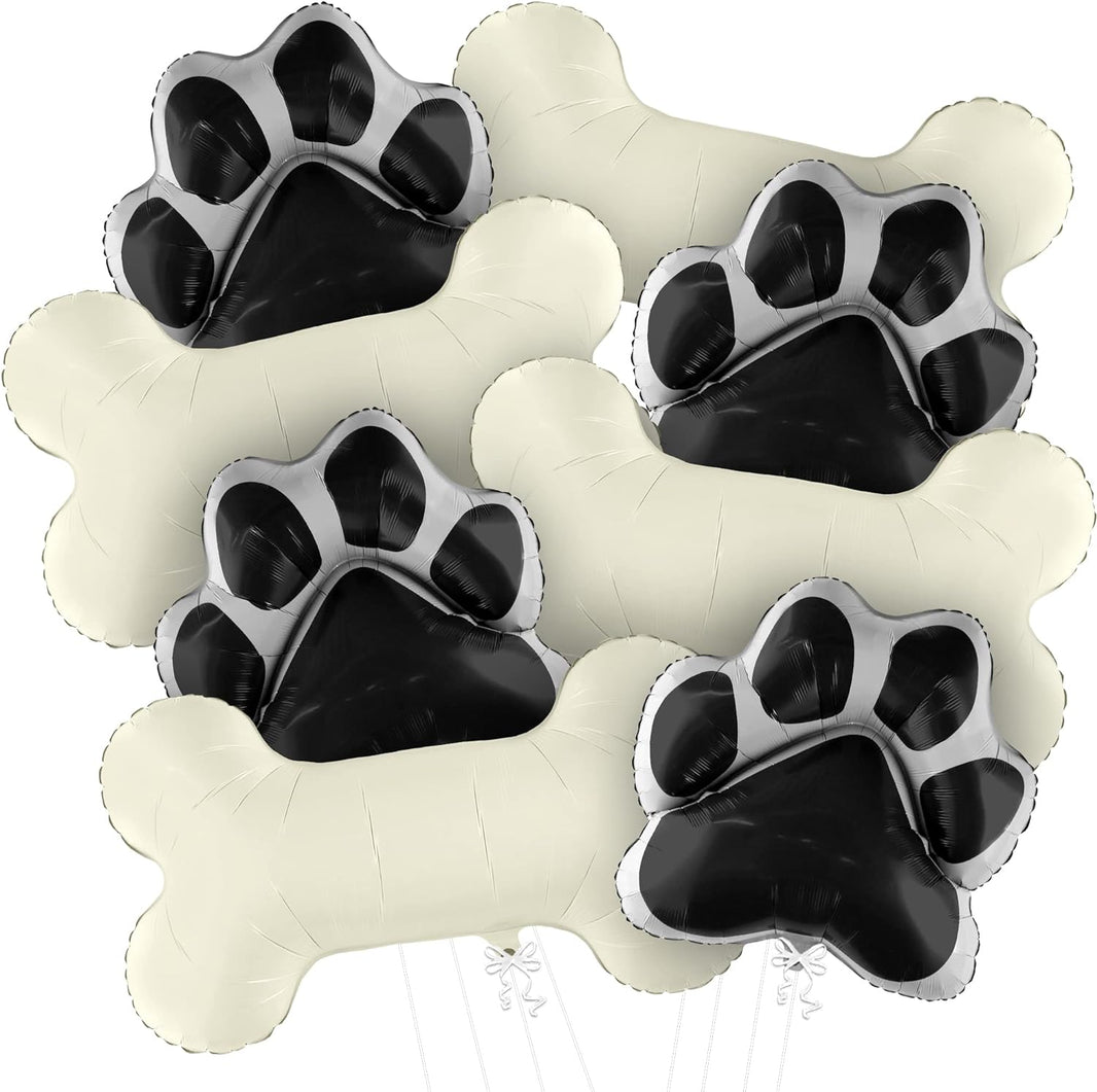KatchOn, Black Dog Bone Balloon - 29 Inch, Pack of 8 | Dog Balloons for Birthday Party, Paw Print Balloons | Dog Party Decorations, Paw Balloons | Paw Party Balloons, Lets Pawty Birthday Decorations