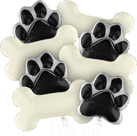 KatchOn, Black Dog Bone Balloon - 29 Inch, Pack of 8 | Dog Balloons for Birthday Party, Paw Print Balloons | Dog Party Decorations, Paw Balloons | Paw Party Balloons, Lets Pawty Birthday Decorations