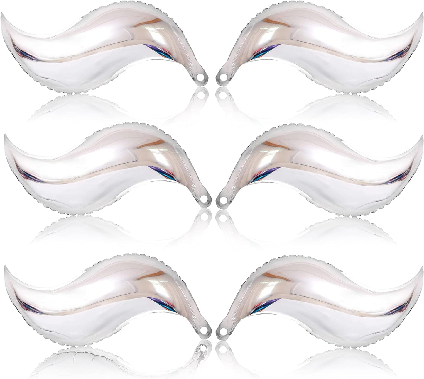 KatchOn, Silver Mermaid Tail Balloon - 25 Inch, Pack of 6 | Silver Mermaid Balloons for Mermaid Balloon Garland | Silver Foil Curve Balloon | Mermaid Tail Foil Balloon for Mermaid Birthday Decorations