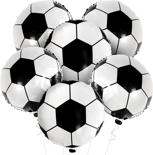 KatchOn, Soccer Balloons for Senior Night Decorations - 18 Inch, Pack of 6 | Soccer Ball Balloons, Soccer Birthday Decorations | Soccer Ball Foil Balloons for Party, Soccer Party Decorations for Boy