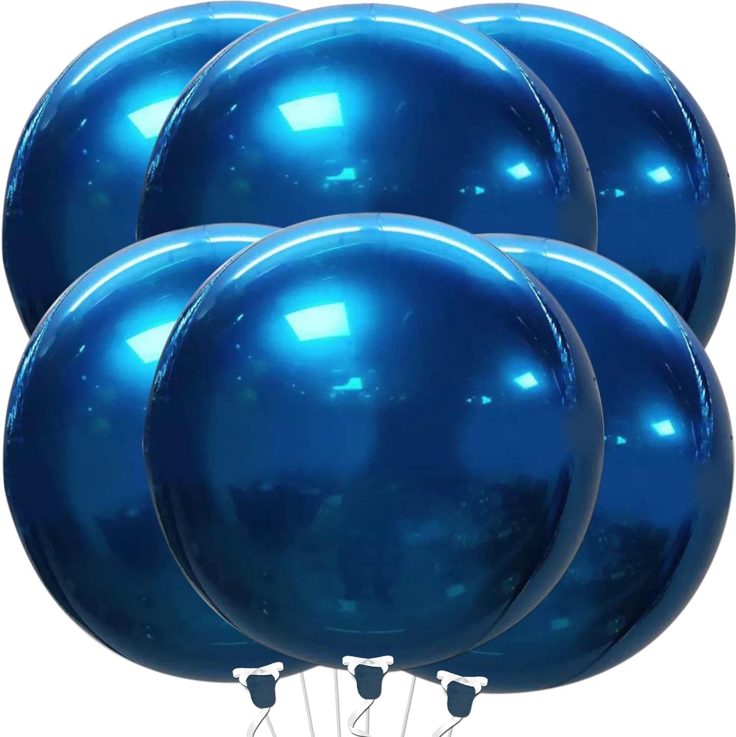 KatchOn, Navy Blue Mylar Balloons - Big 22 Inch, Pack of 6 | Royal Blue Metallic Balloons for Blueberry Party Decorations | Navy Blue Foil Balloons, Blueberry Balloons for Blueberry Decorations Party