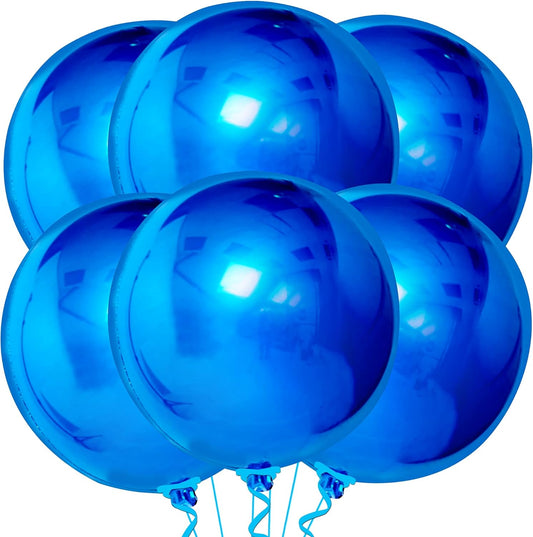 KatchOn, Large Royal Blue Balloons - 22 Inch, Pack of 6 | Royal Blue Mylar Balloons, Royal Blue Metallic Balloons for Royal Blue Party Decorations | Blue Foil Balloons, Under The Sea Party Decorations