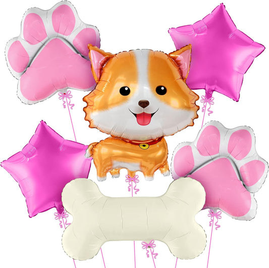 KatchOn, Dog Balloon for Puppy Party - 28 Inch, Pack of 6 | Paw Balloons, Puppy Birthday Decorations | Puppy Balloons for Birthday, Dog Birthday Party Supplies | Paw Print Balloons, Puppy Decorations