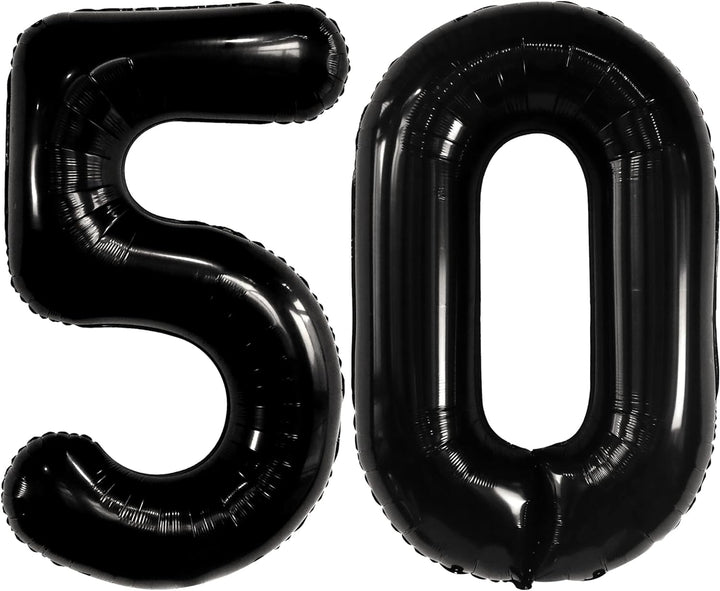 KatchOn, Big Black 50 Balloon Number - 40 Inch | 50th Birthday Decorations Men | Black 50th Birthday Balloons, 50 Birthday Decorations for Men | 50 Birthday Balloons for 50th Anniversary Decorations