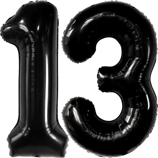 KatchOn, Huge Black 13 Balloon Numbers - 40 Inch | Black 13 Birthday Balloon for 13th Birthday Decorations for Boys | 13th Birthday Decorations for Girls | Official Teenager Birthday Decorations Boy