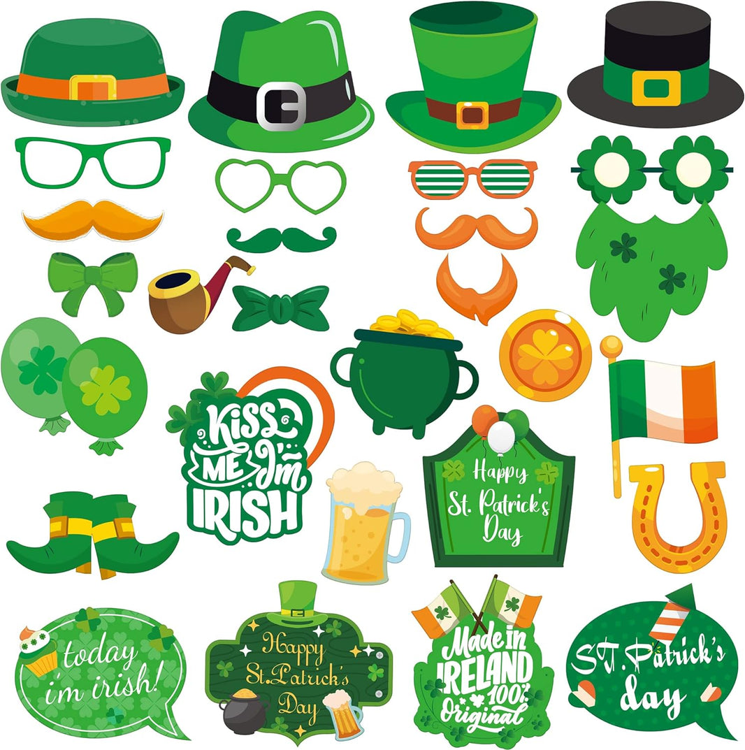 KatchOn, St Patricks Day Photo Props - Pack of 29 | St Patricks Day Decorations | St Patricks Photo Props for St Patricks Day Selfie Props | St Patricks Day Photo Booth Props | St Patricks Day Props