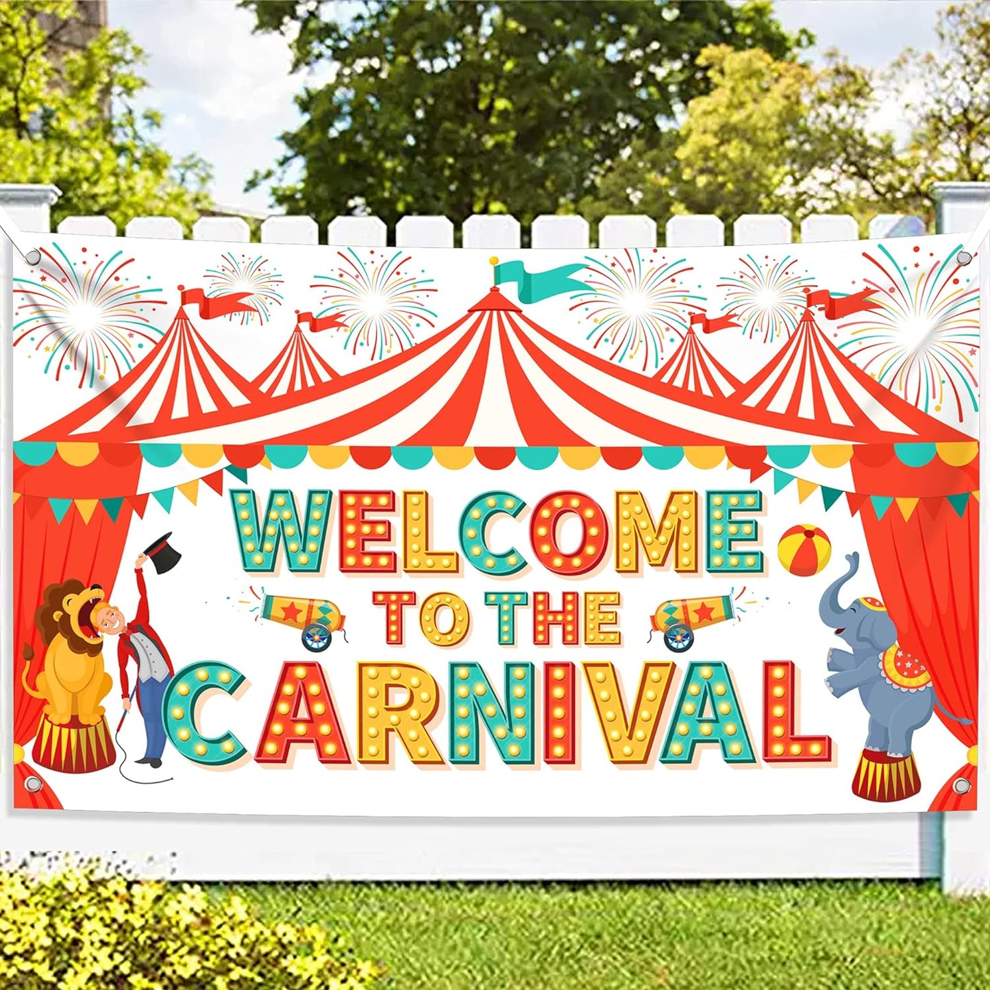 KatchOn, XtraLarge Welcome To The Carnival Banner - 72x44 Inch | Carnival Decorations for Carnival Theme Party Decorations | Carnival Games Decor for Circus Theme Party Decorations | Carnival Backdrop