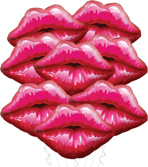 KatchOn, Big Red Lip Balloons Decorations - 30 Inch, Pack of 8 | Kiss Balloons, Galentines Day Decorations for Party | Lips Balloon for Valentines Day Decor | Lips Foil Balloons, Valentines Balloons